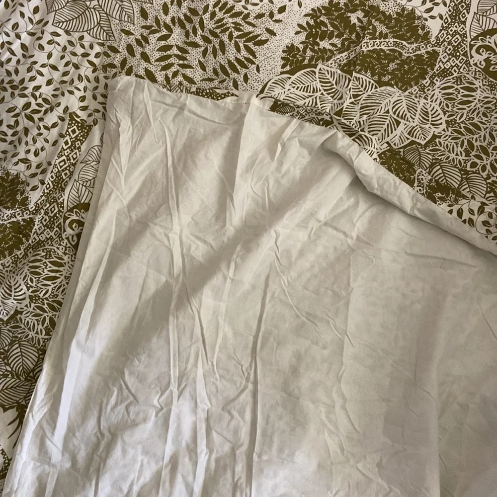 Crate&Barrel Duvet Cover and Shams Set Olive Green Trees and Leaves.